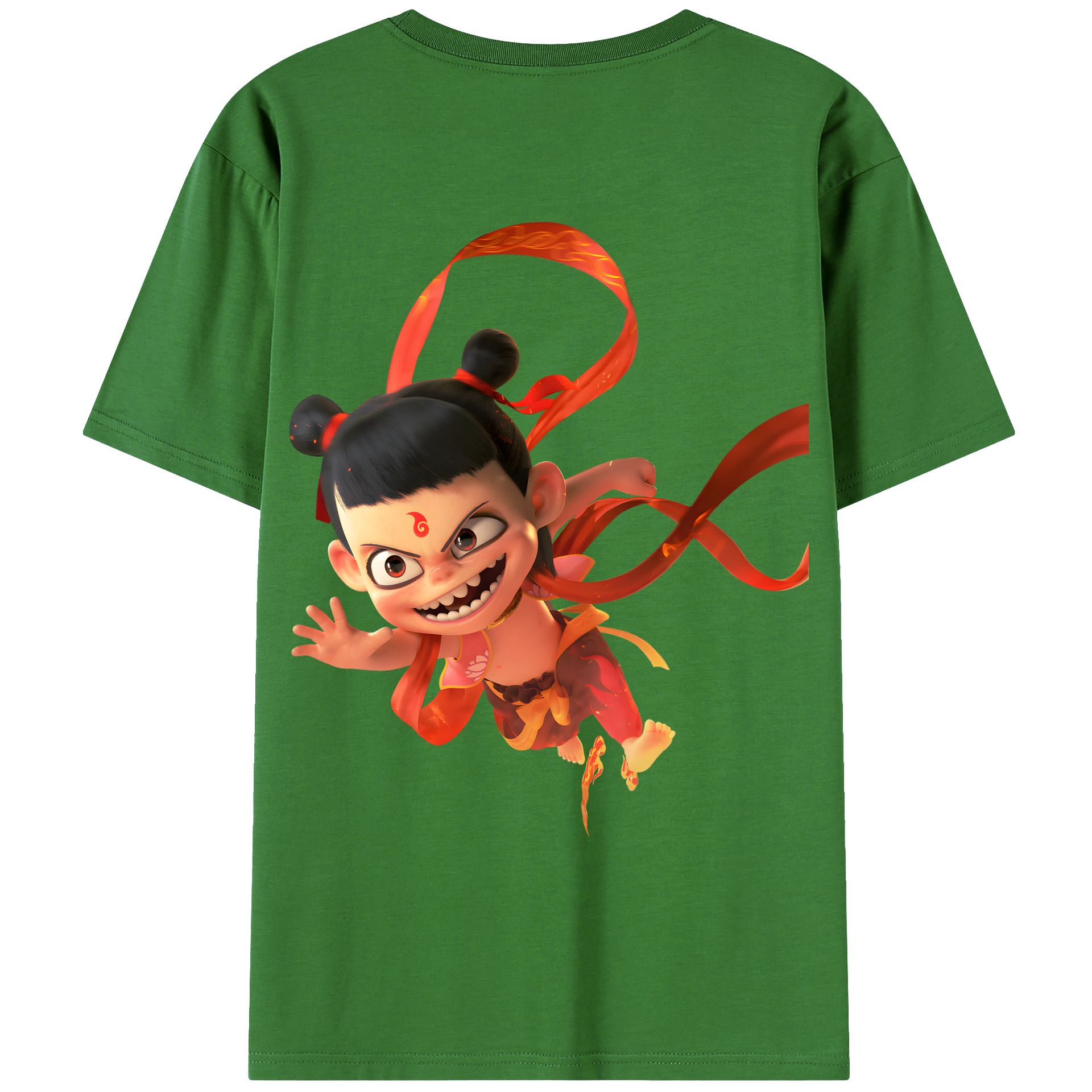 （画像用） Ne Zha 2 ナタ 魔童の大暴れ レディース半袖Tシャツ(バックプリント)